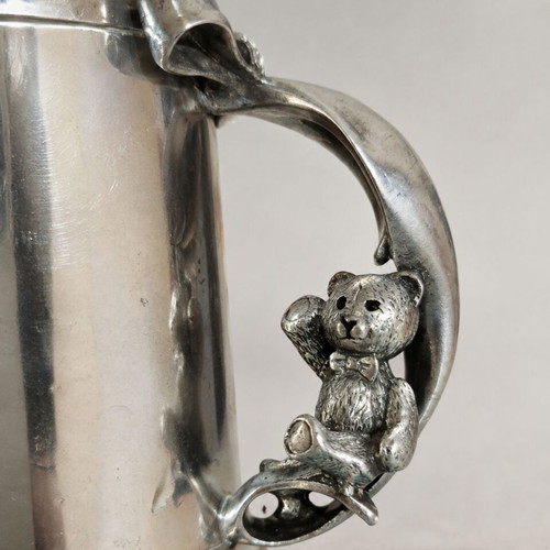 Royal Selangor Pewter children's collectible mug with teddy bear