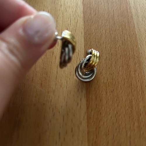 Steel earrings new, gold and silver color
