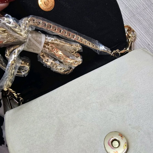 Beige suede bag new with chain and scarf
