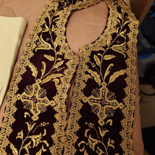 Complete Handmade Embroidered Priestly Vestment Like New