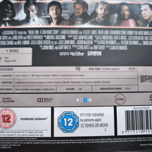 Rogue One A Star Wars Story DVD like new