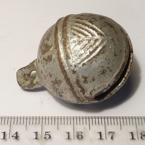 Antique bronze silver-plated bell used, horse ammunition rattle