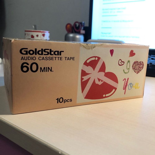 Goldstar I Love You Heart 60 audio cassettes, pack of 10, new