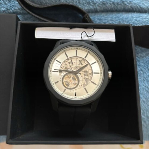 Armani Exchange men's watch with automatic mechanism, black