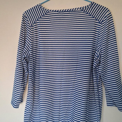 Cecil women's cotton blouse navy style with stripes like new