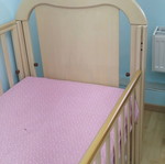 Baby bed with dresser used, wooden construction