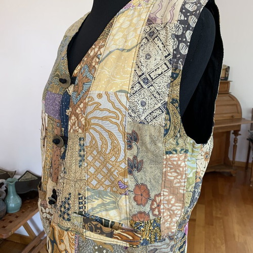 Vintage patchwork vest unisex new, handmade boho style