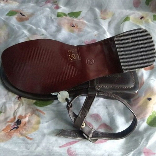 Saint Tropez sandals in natural leather with royal abalone, like new
