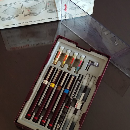 rOtring College Set technical drawing pens new