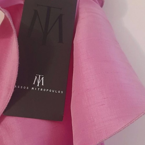 Mitropoulos dress new, pink lilac taffeta midi with back opening