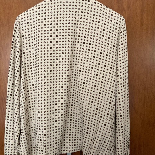 Lucia women's shirt like new, beige brown print, size XL