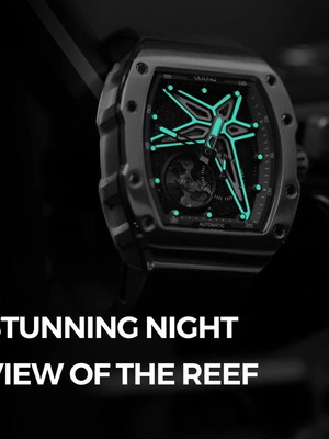 Olto-8 Reef Skeleton Automatic Watch silver, new