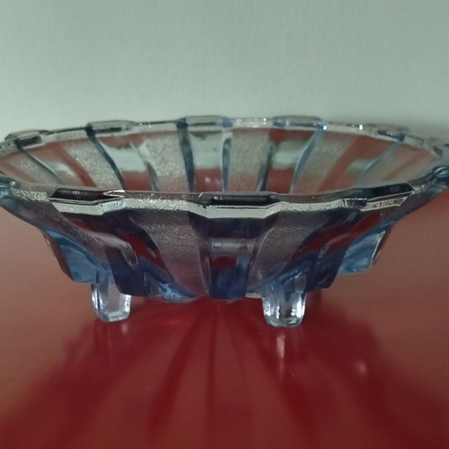 Art Deco fruit bowl by Schrotter 1930 like new pressed glass