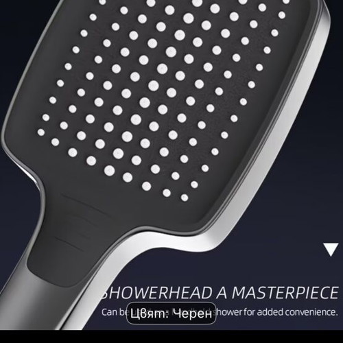 Modern black shower set with overhead and handheld sprayer