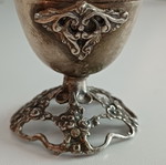 Vintage Antique Egg Cup Sterling Silver 925 with Floral Openwork Base