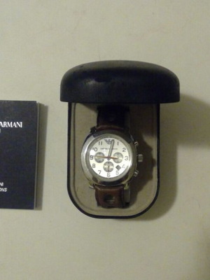 Emporio Armani AR5824 ρολόι χειρός unisex σαν καινούργιο με καφέ δερμάτινο λουράκι