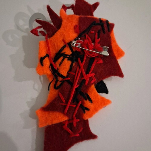 Handmade brooch multicolored, like new, felt