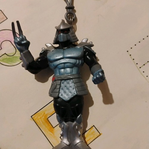 Shredder figure keychain used, vintage style