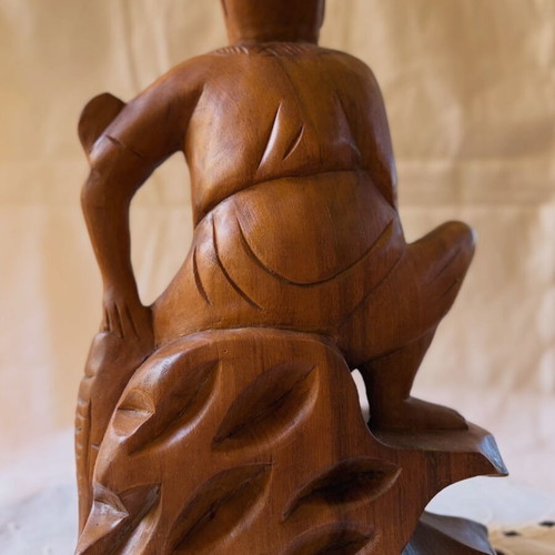 Antique Wooden Chinese Monk Figurine like new, hand carved