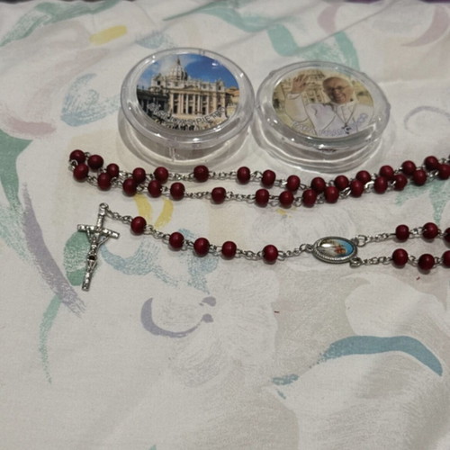 Rosario from Rome bracelet new, rosewood, 45 cm