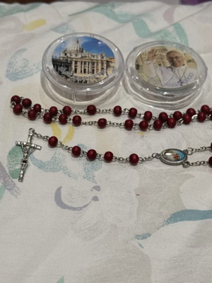 Rosario from Rome bracelet new, rosewood, 45 cm
