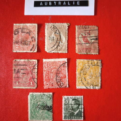 Australian stamps used 1913-1937, set of 8 pieces