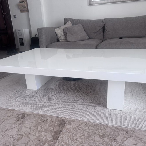 White glossy lacquer rectangular table used