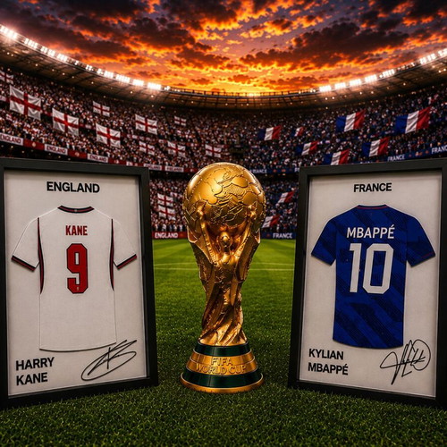 Premium 3D καδράκια World Cup προσωποποιημένο σετ 2 ποδοσφαιριστών