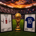 Premium 3D καδράκια World Cup προσωποποιημένο σετ 2 ποδοσφαιριστών