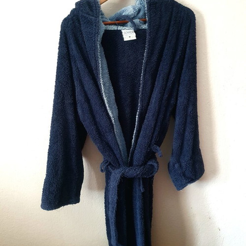 Bathrobe blue medium used, washed