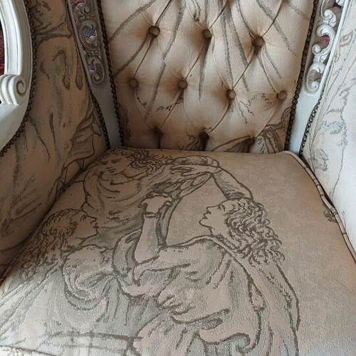 Collectible armchair and stool “The Descent of Dante” like new