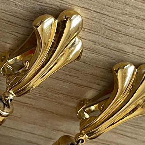 Large clip-on earrings vintage Custom Jewellery France like new