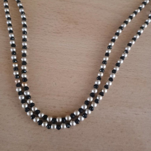 Long Necklace with Handmade Pearl Beads