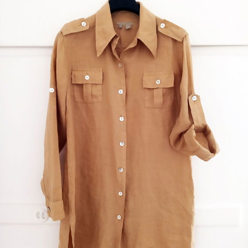 Zara Long Beige Shirt Used, Classic Fit, XL