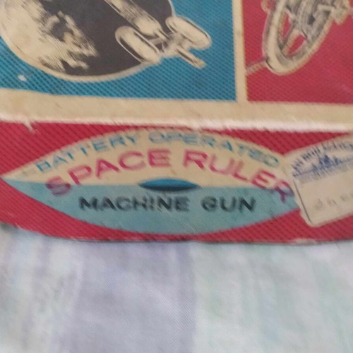 Space Ruler Machine Gun new tin toy 1960s Horikawa Japan