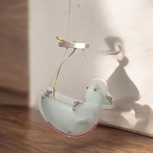 Children's glass duck ceiling light like new