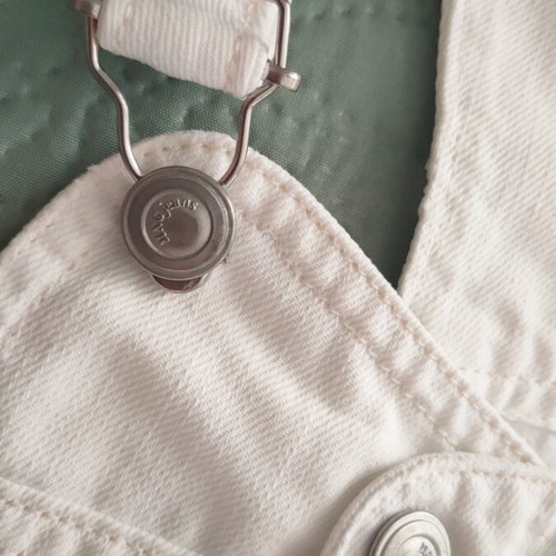 Summer white denim salopette Mango size S like new