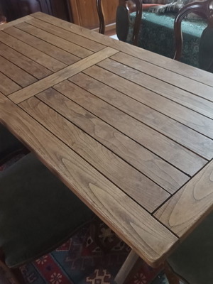 Monastic teak dining table, rectangular, solid wood