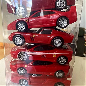 6 Ferrari  συλλεκτικά (shell)αυτοκινητάκια + δώρο μηχανή + μπατμαν DC