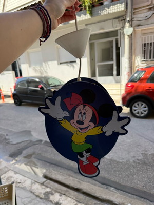 Minnie Mouse παιδικό κρεμαστό φωτιστικό με πλαστικό σκίαστρο