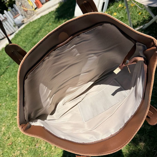 Shopping bag brown shoulder A To Z Greek new with large space