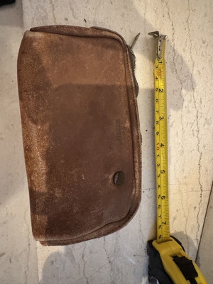 Vintage leather tobacco pouch with authentic TALON zipper