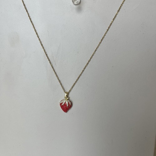 Strawberry necklace gold color made to order