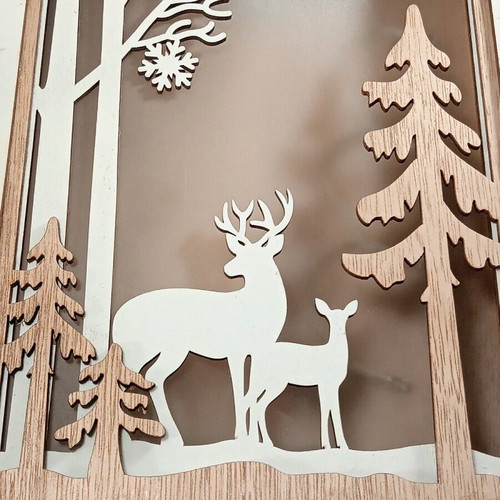 Set of two Christmas battery lights like new with forest and reindeer theme