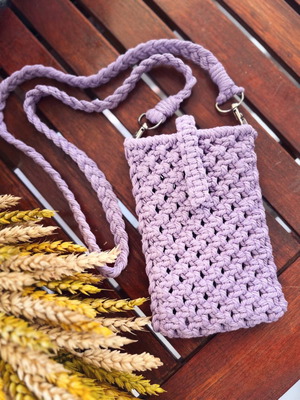 Handmade macrame phone bag crossbody made to order