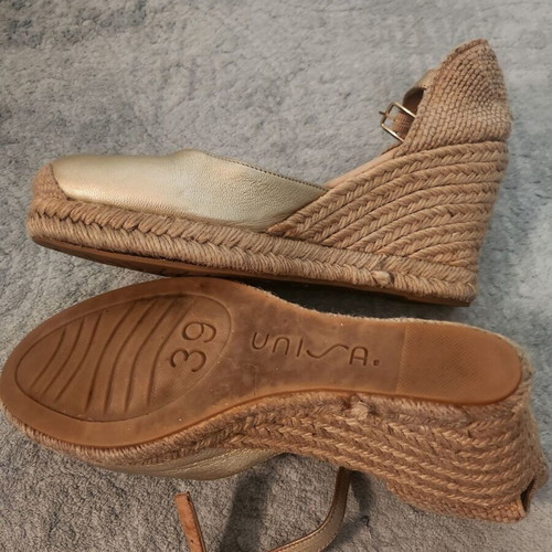 Gold platform espadrilles used, size 38