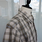 Jack Wolfskin men's beige check shirt, XL, short sleeve