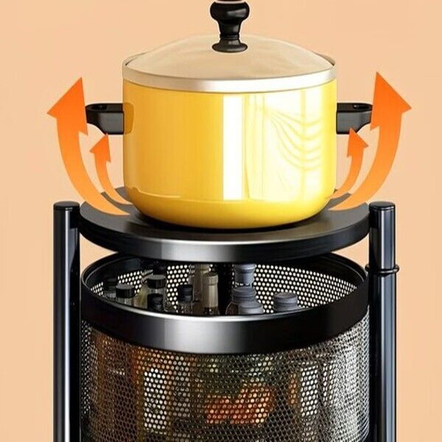 Rotating Three-Tier Storage Shelf like new, ideal for kitchen and bathroom