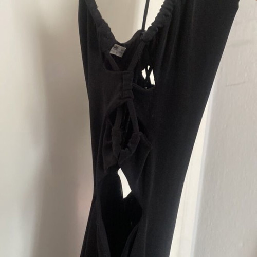 Pull & Bear black short dress with side cutouts