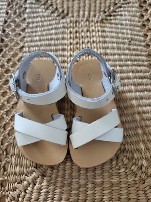 Handmade leather sandals size 26 beige new